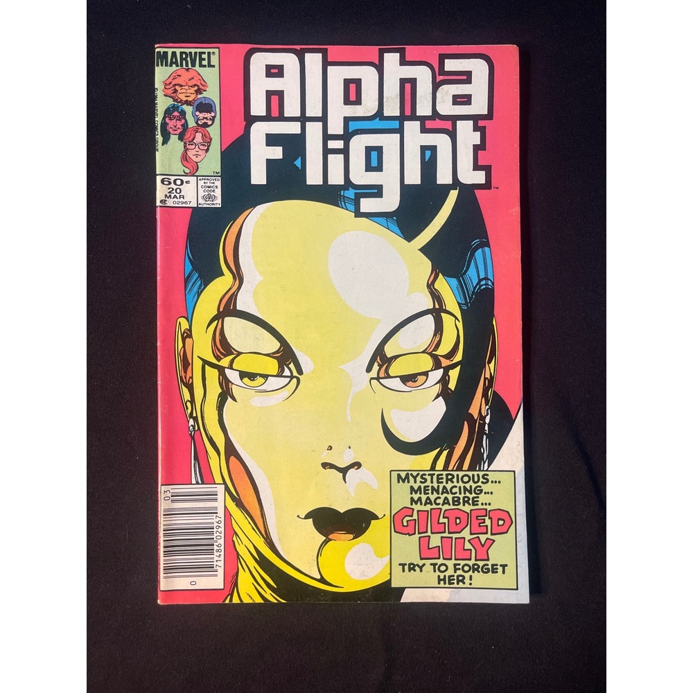Marvel Alpha Flight 20 March 1985 Gilded Lily Copper Age Comic‎ Book 02967